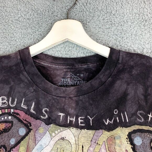 The Mountain Tie Dye Shirt Mens Medium Black Pit Bulls Long Sleeve Tee Casual‎ - Picture 6 of 11